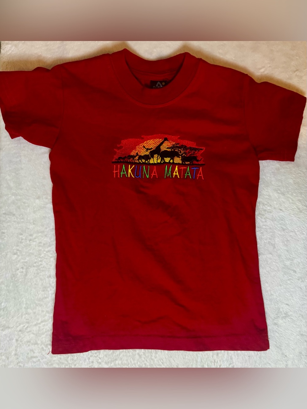 Red Hakuna Matata Embroidered 4T  Tee